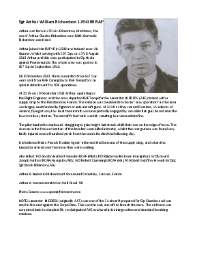 A preview of a PDF biography for Richardson, Arthur William